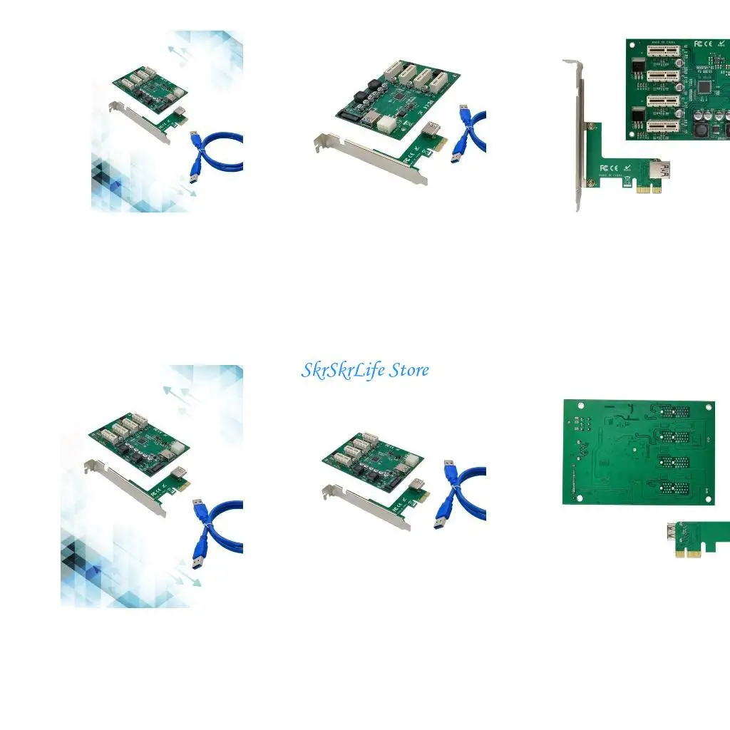 

E65E PCIE TO PCI-E 4 PORTS Desktop Расширенная карта 1x USB Расширение графических карт Roser 1-4 Desktop PCIe Converter