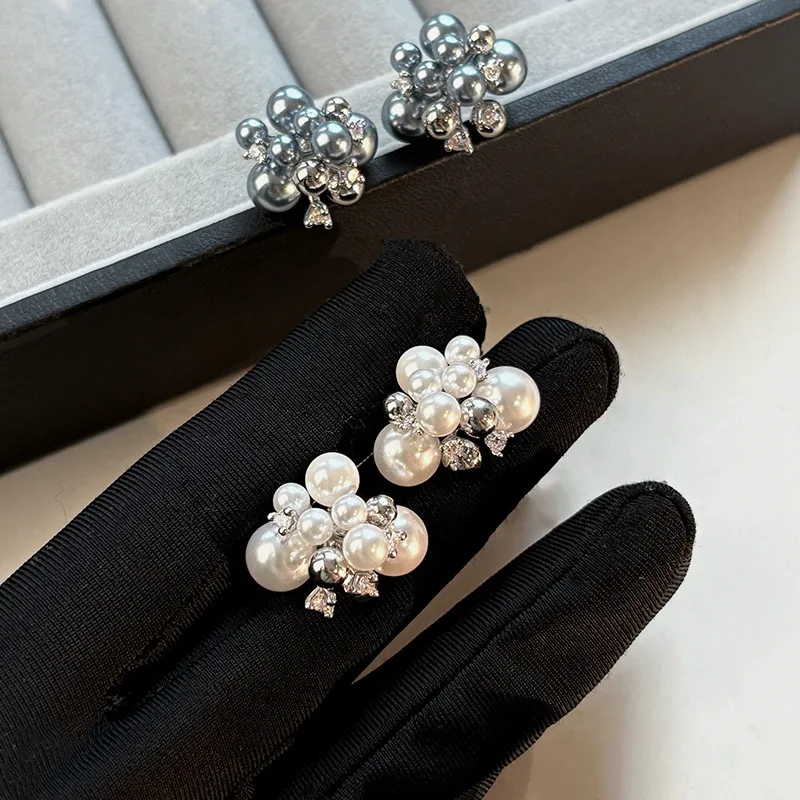 

Элитные серьги-гвоздики с жемчугом и цирконами 5А для женщин, изысканные, премиум-класса