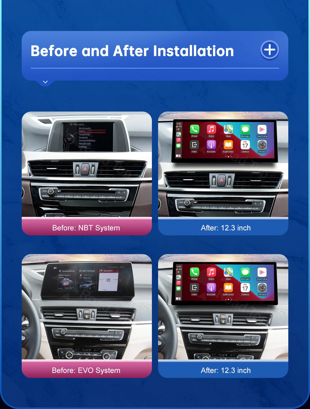 Road Top Linux Display Multimedia Player für BMW X1 F48 2015-2022 NBT EVO GPS Carplay Touchscreen – Detail 4