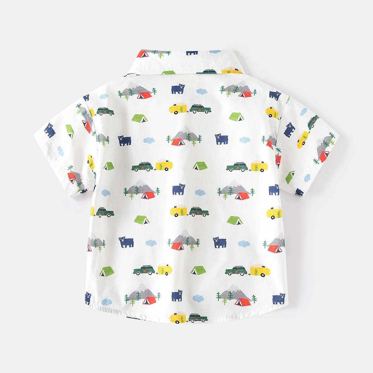 Baby Boys Printed Shirt Baby Short Sleeve Shirt Children Fashion Printed Shirt