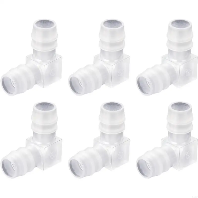 57QF 6Pcs 1/2inch Hose Barb 90 Degree Elbow L Fitting Plastic Splicer Mender Adapter Water Pipe Connector Easy to Use