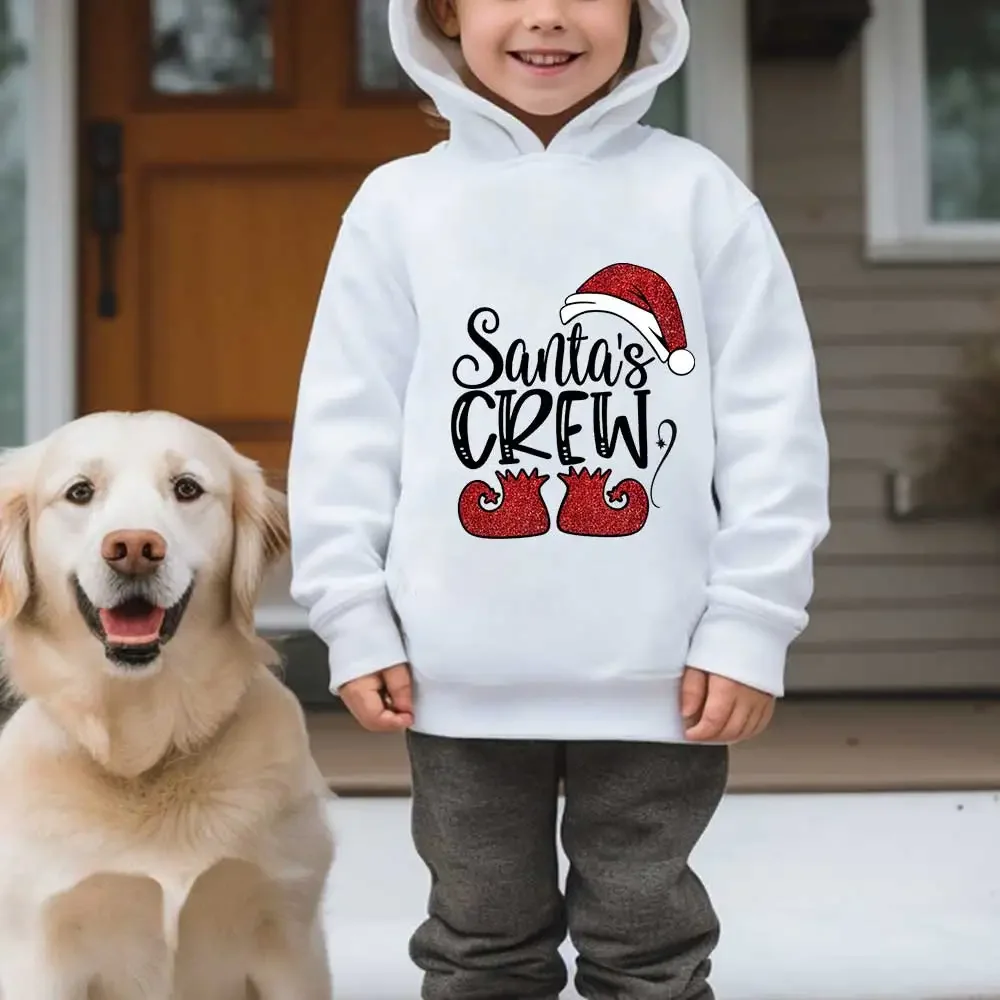Christmas Santa Claus Hoodie age 4-14 Pullover Sweatshirt for Kids Boys Girls Christmas Gift Costume cartoon print New Year gift