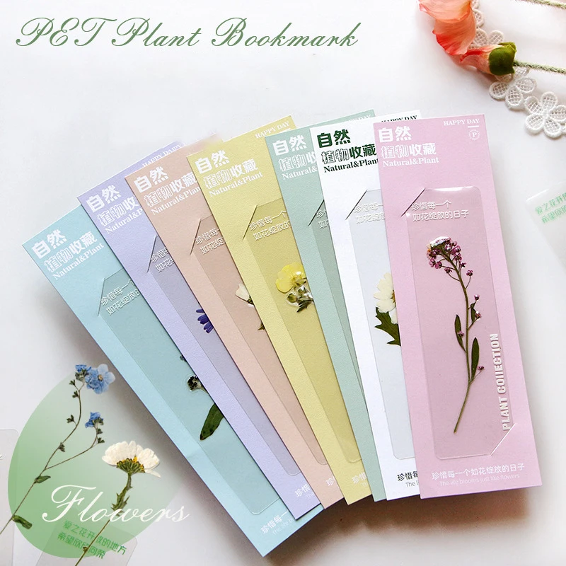 Creative Bookmarks Flower Leaves Series Bookmarks for Books PET Mark Page Marker Kids Kawaii Stationery Student School Supplies