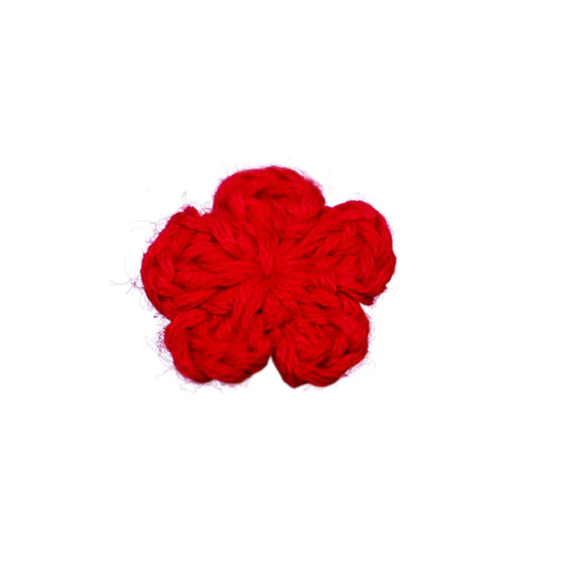 50Pcs Colorfull Small Flower 19 Color 1cm Hand Hook Wool Flower Handmade DIY Accessories Clothing Fine Handmade Decoration