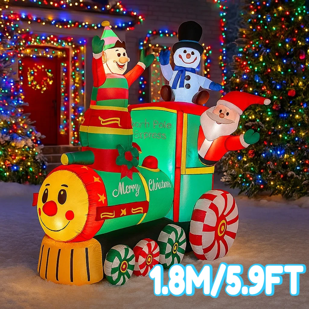 1.8M/5.9FT Gonfiabile Babbo Na - Santa'S Elves Holiday Lighting & Decor Llc recensione e prezzo