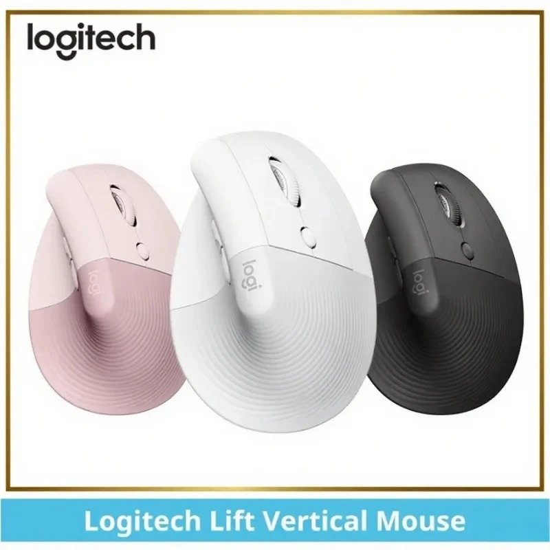 

Вертикальная мышь Logitech Lift, эргономичная, двухрежимная, 4000 точек на дюйм, беспроводная, с бесшумной мышью, мягкий звук, офисный женский планшет