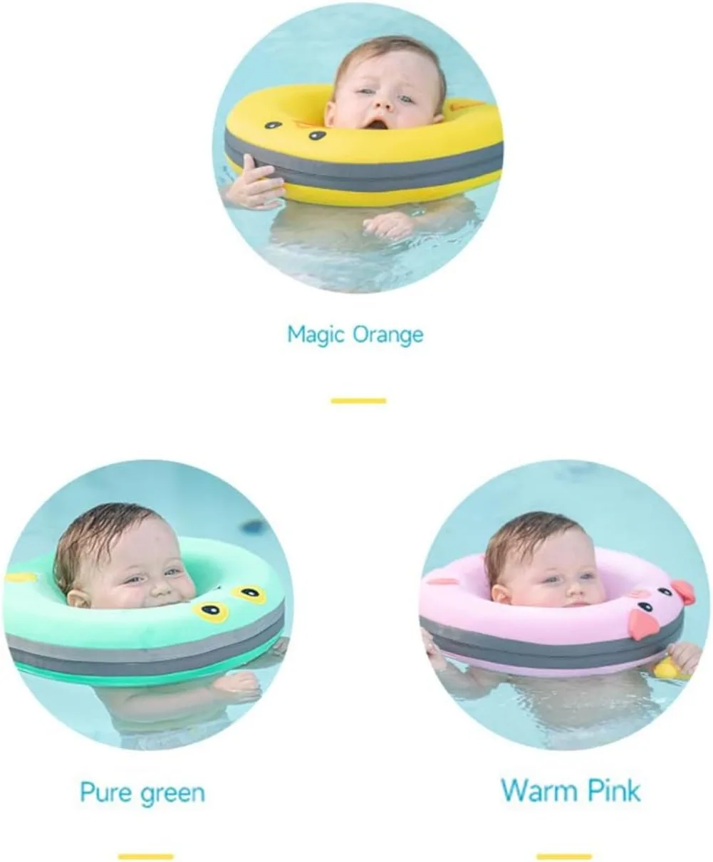 Non-Inflatable Safety Swimming Float Neck Ring Toys, 0-18 Months Baby Float Neck Ring, Head Float Pool Bathtub, Pearl Cotton