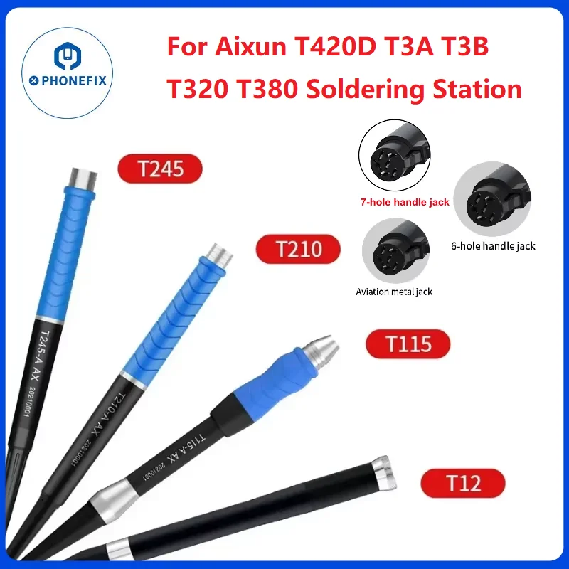 

JCID AIXUN T245 T210 T115 T12 Soldering Handle For Aixun T420D T3A T3B T320 T380 Soldering Station Accessories Replacement Parts