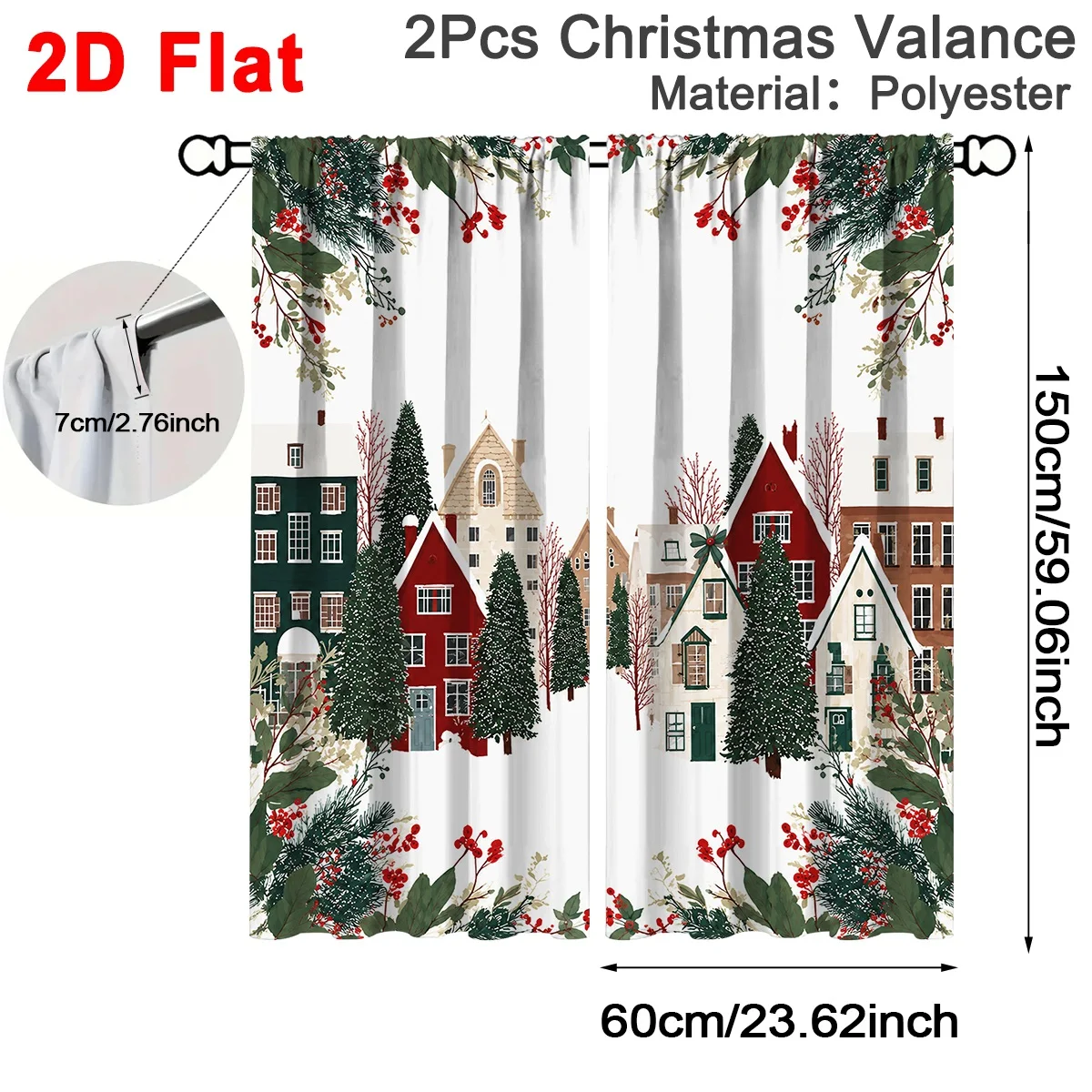 2pcs Festive Christmas Curtains Christmas Decoration for Home 2026 Xmas Curtain Window Ornament Navidad Natal New Year Gift 2027
