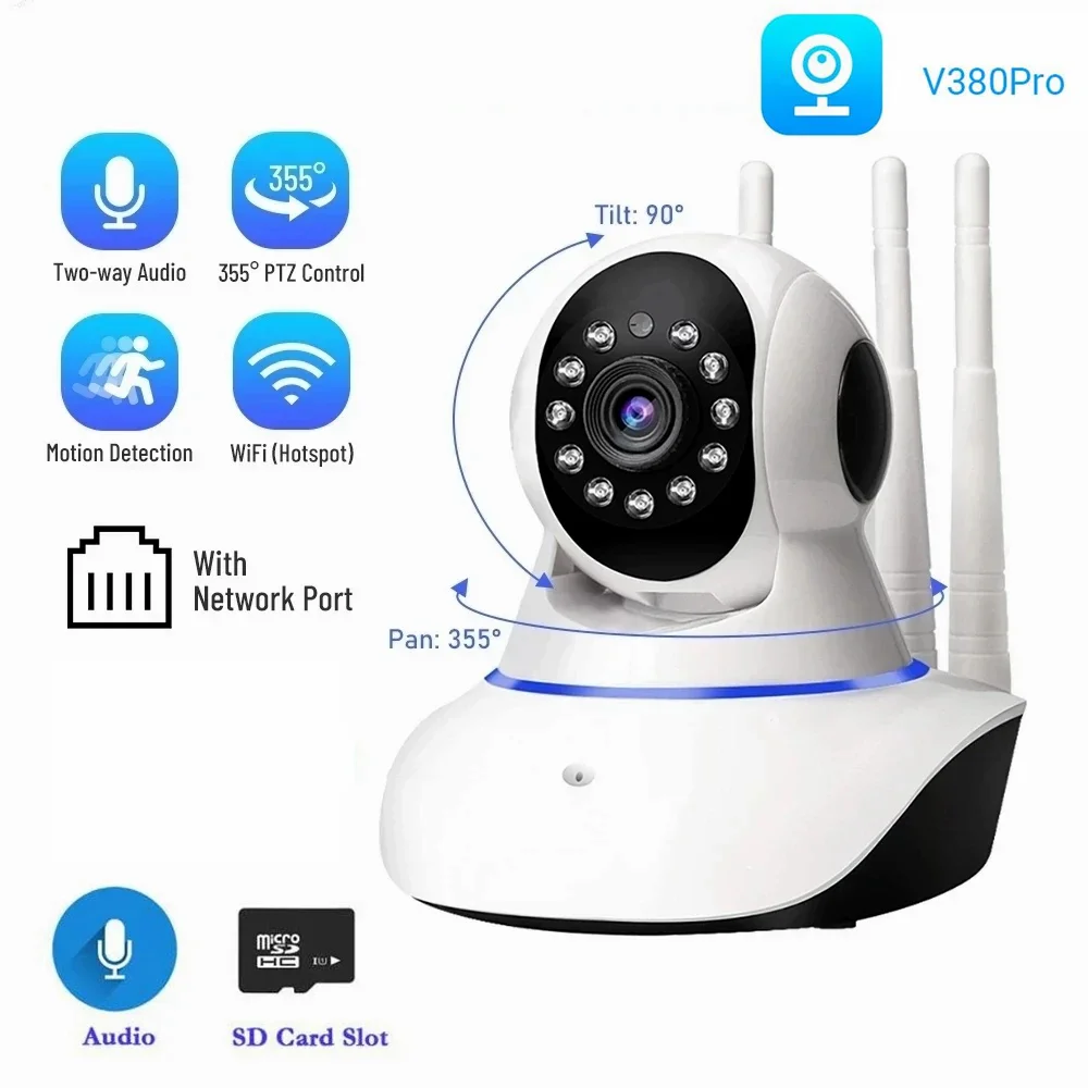 Wireless WIFI Camera Indoor Smart Home 720P Security Protection Surveillance IP Camera With RJ45 Port