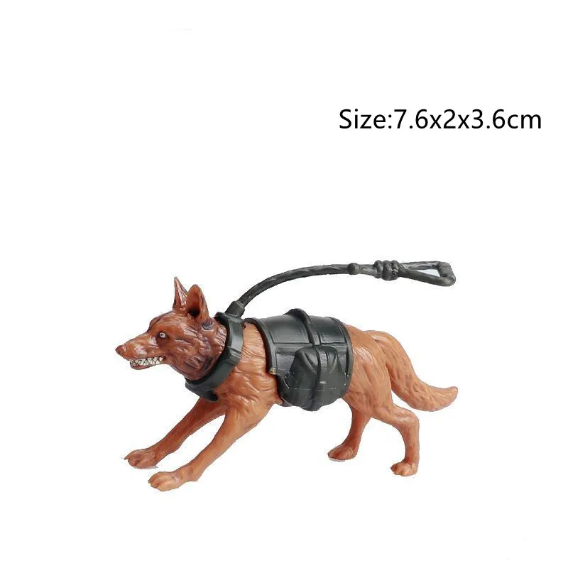 Figurki zwierząt Psy Wilczy pies Dalmatyńczyki Scena wojskowa Akcesoria Żołnierze Policja Pies Zabawka Samochód Dekoracje Prezenty