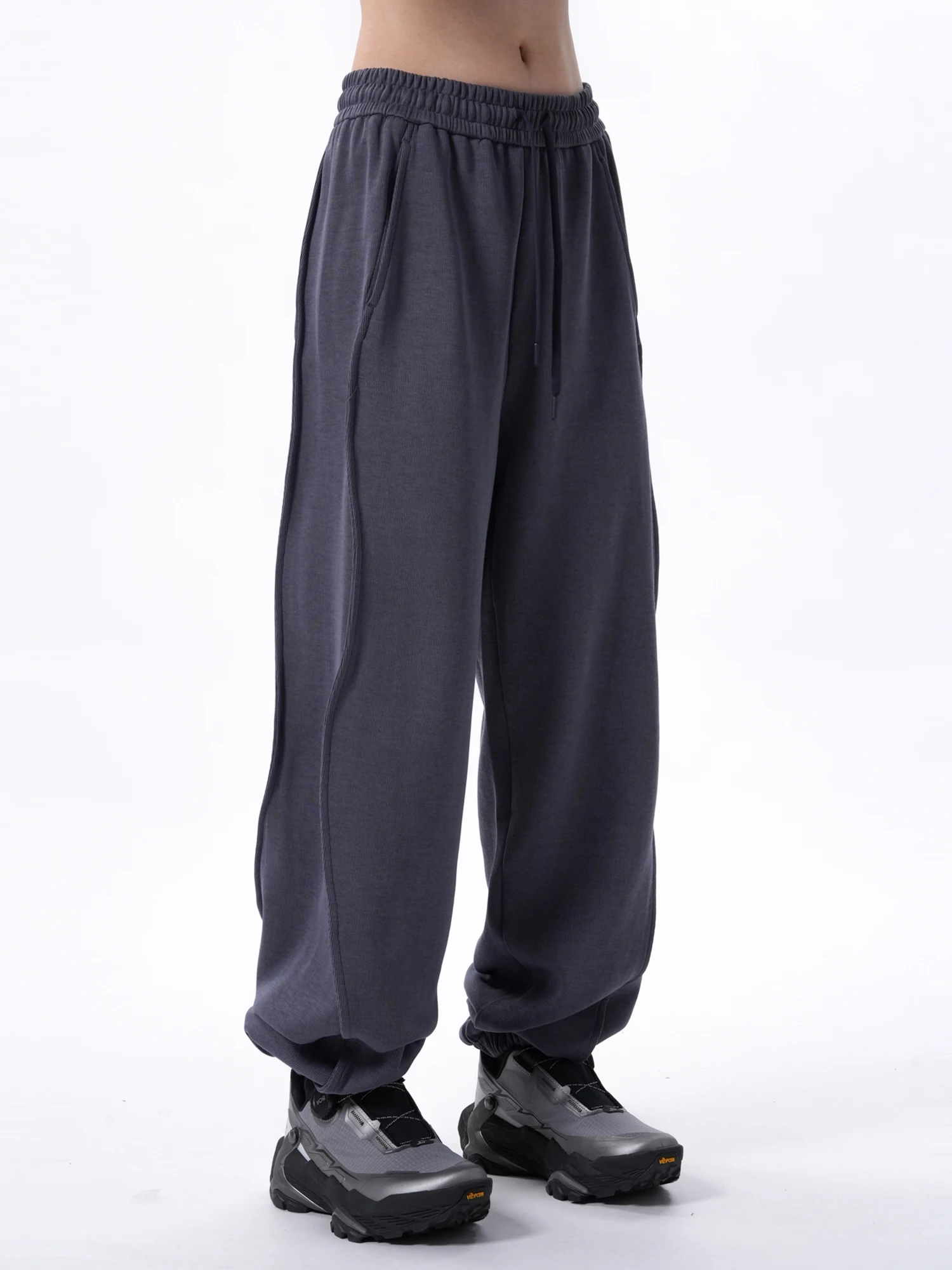 

Heavyweight American Style Trousers Women's Double Wave Twist Bone Deconstructed Split Drapey Sports Casual Men's Pants