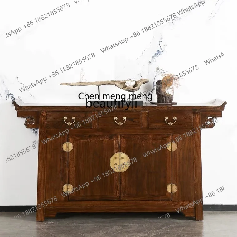 

New Chinese solid wood dining edge, foyer entrance cabinet, neoclassical, decorative cabinet ornament cabinet