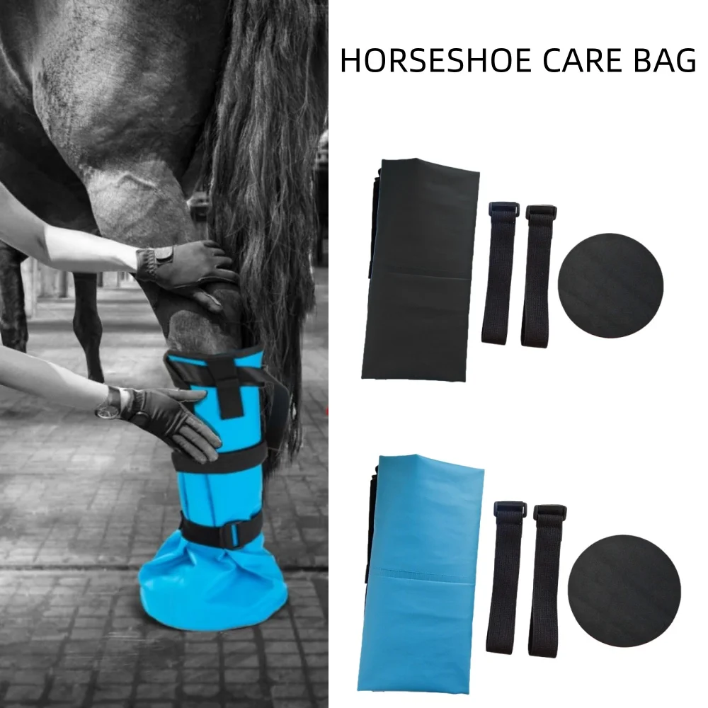 

Portable Horse Horseshoe Care Bag with Leggings Covers Horse Foot Soaking Foot Wraps New Horseshoe Inserts Care Kit