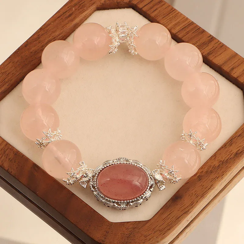 

Minar High Quality Clear Pink Yellow Color Crystal Natural Stone CZ Zircon Circle Oval Coin Elastic Strand Bracelets for Women