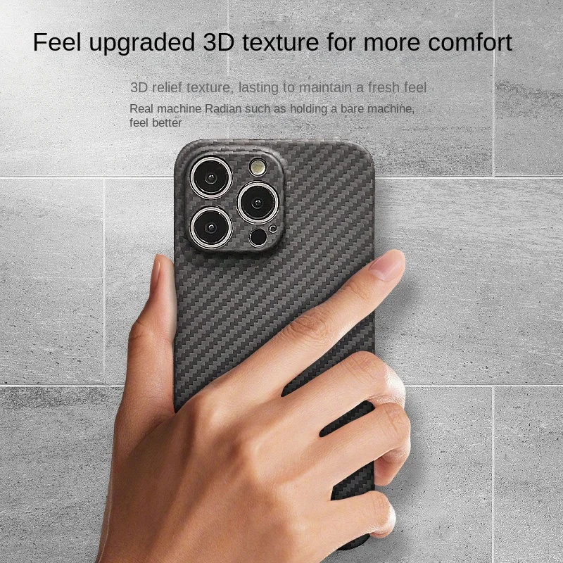 Luxury Real Aramid Carbon Fiber Back Cover For Apple iPhone 15 14 Pro Max 15 14 Plus Ultra-thin Kevlar shockproof Phone Case