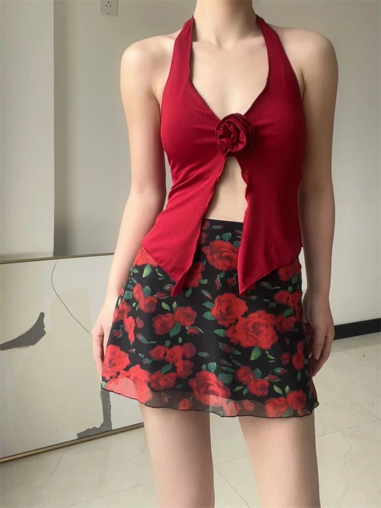 

Сексуальный комплект бикини из трех предметов: пляжный купальник с 3D-цветочным дизайном, открытый спереди, для небольшой груди, для женщин, бренд Tagkita