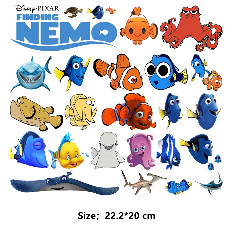 Disney PIXAR Finding Nemo cartoon children clothes Patch Iron-on transfers for clothing vinyl stickers