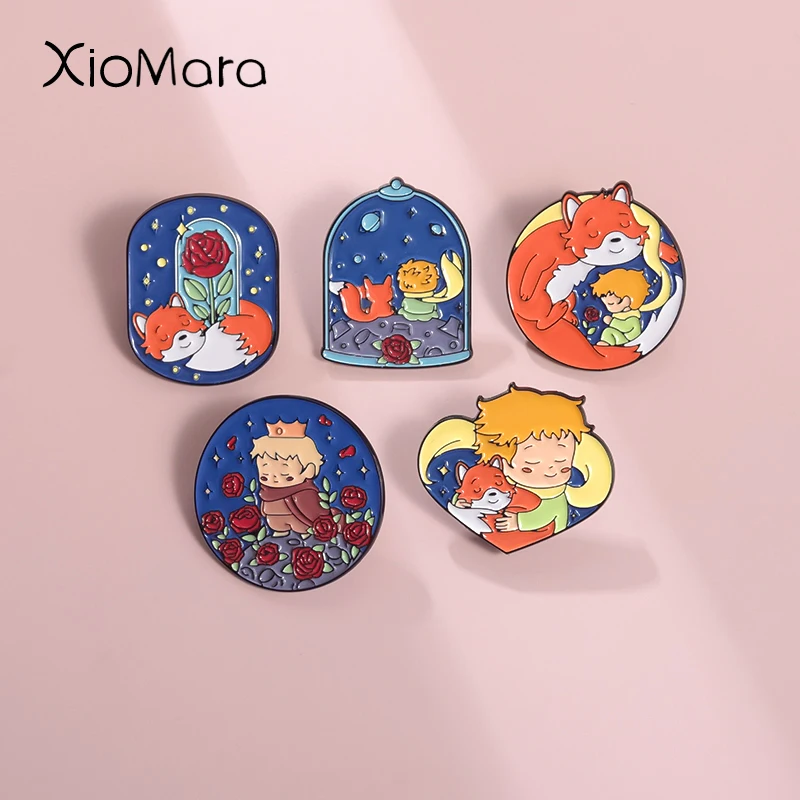 Healing Anime Adventure Journey Enamel Pins Custom The Rose Fox Brooches Lapel Badges Cartoon Comic Jewelry Gift For Kids