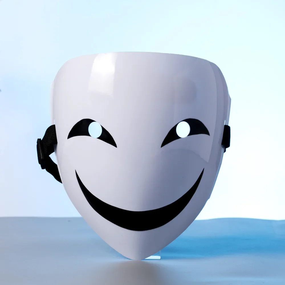 Black Bullet PVC Leech Smile Mask Disguised As Ghost Face V-shaped Clown Plastic Black Contract Mask