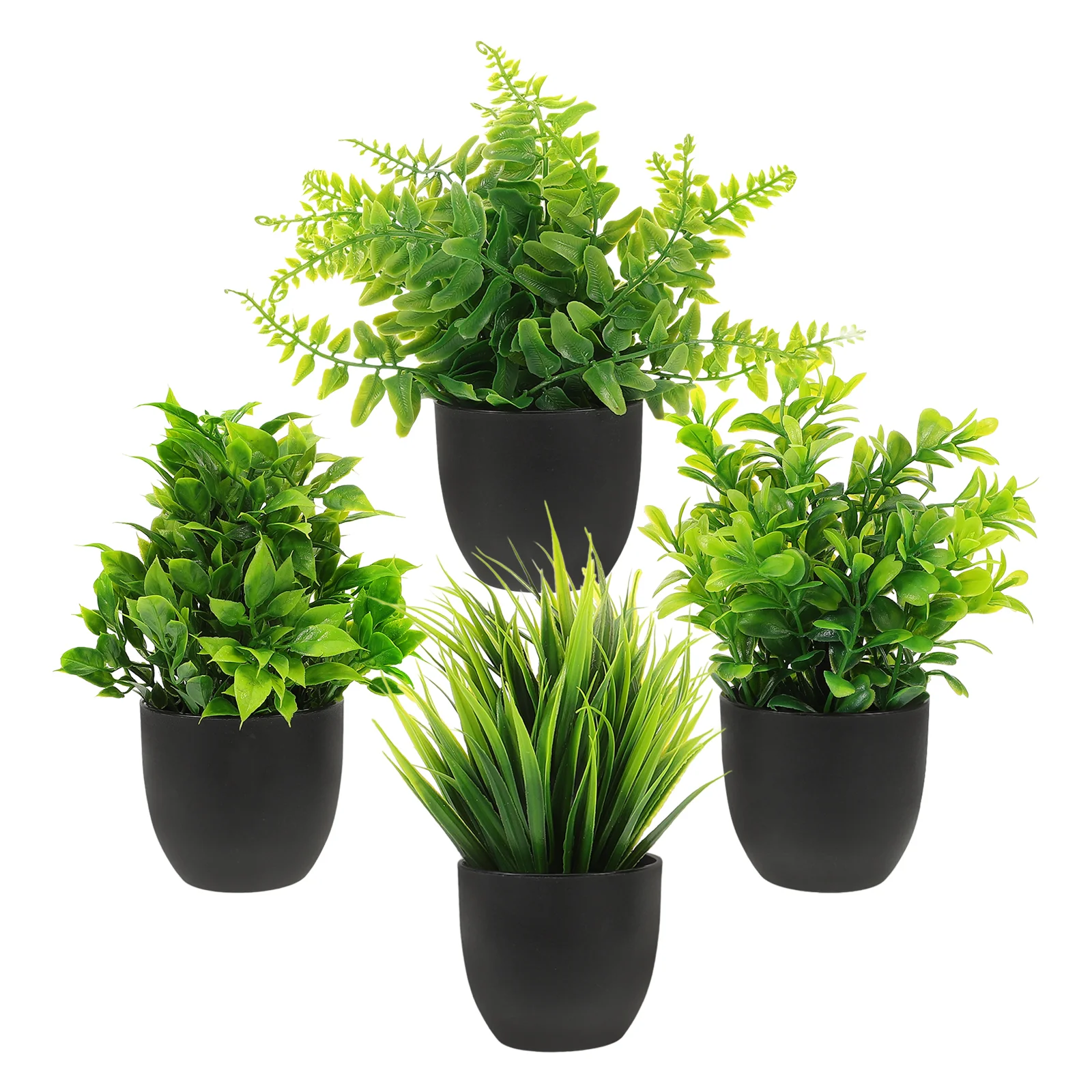 

4 Pcs Faux Artificial Plant Pot Flower Pots Fake Ornaments Potted Plants Indoor