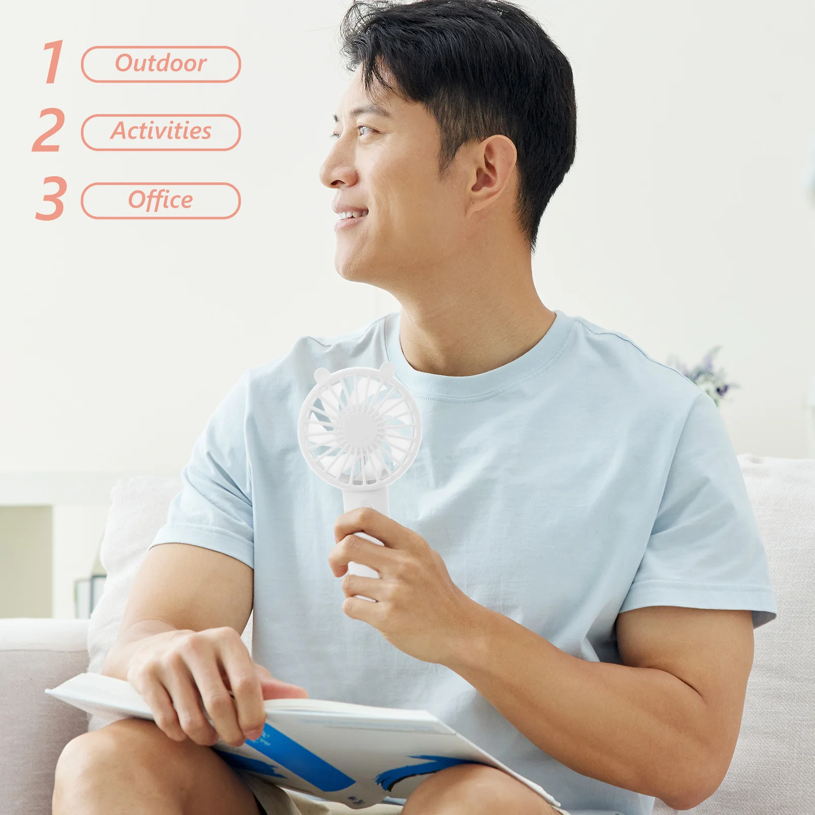 

Rechargeable Mini Handheld Fan Portable USB Summer Cooling Fan for Travel Hiking Camping with Long Life