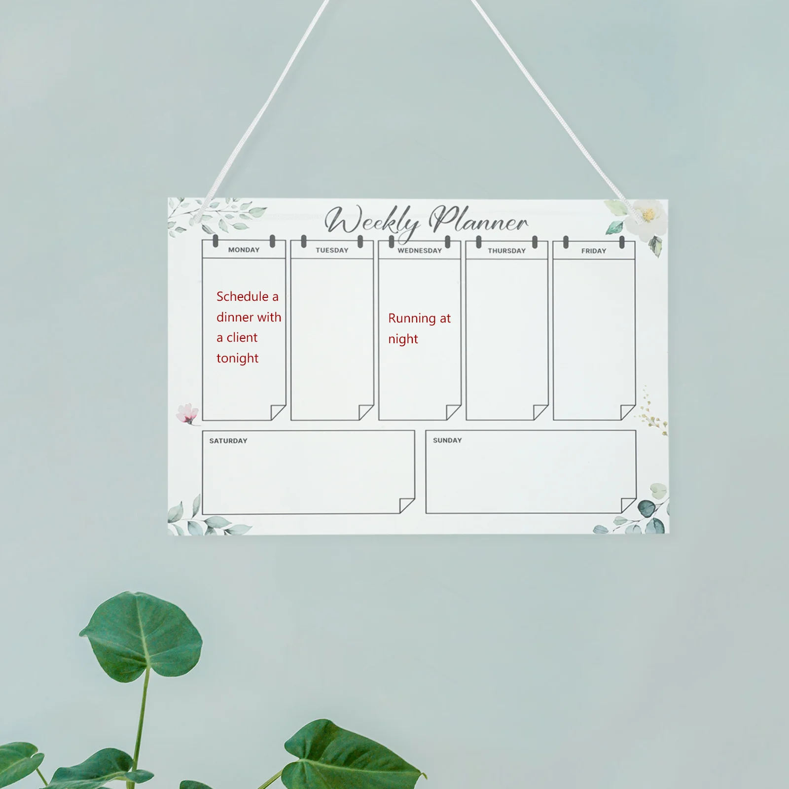 

1 Set Acrylic Memo Board 2-Sided Erasable Writing Board With Lanyard For Home Office School Daily Planner Portable Message Note