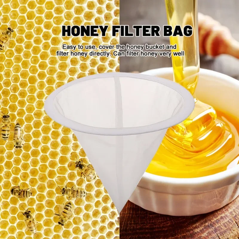 150 Mesh Nylon Filter Bags Honey Strainers Funnel-shaped Strainers Food Grade Impurities Filter Mesh Bag Beekeeping Special Tool