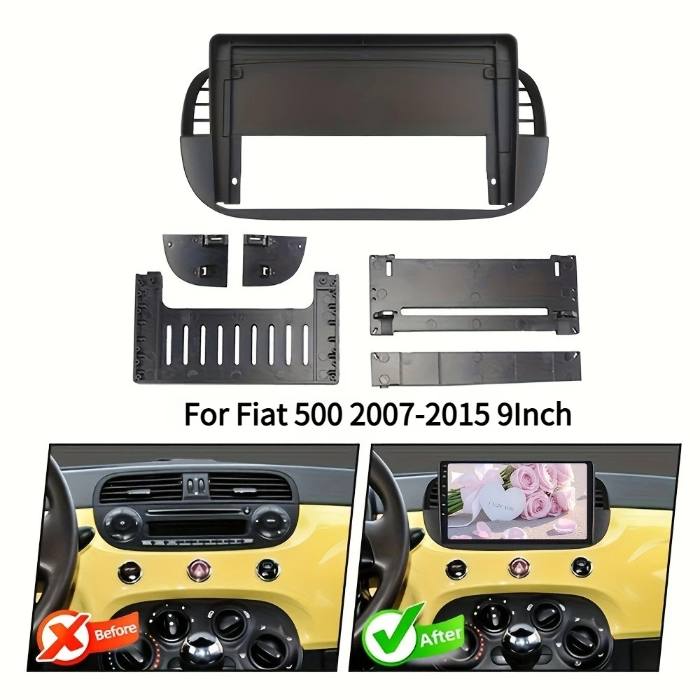 

Car Radio Frame Fascia For Fiat 500 2007-2015 9Inch Head Unit Dash Panel Frame Kit Audio DVD CD GPS Fascia Navigation Frame