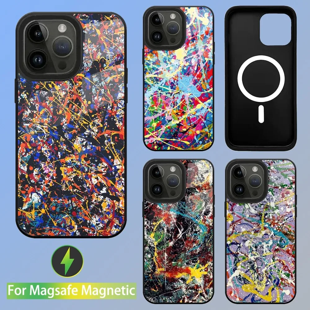 

Jackson Pollock Abstract Painting Art Phone Case For iPhone 15,14,13,12,11,Plus,Pro,Max Mini Magsafe Magnetic Wireless Charging