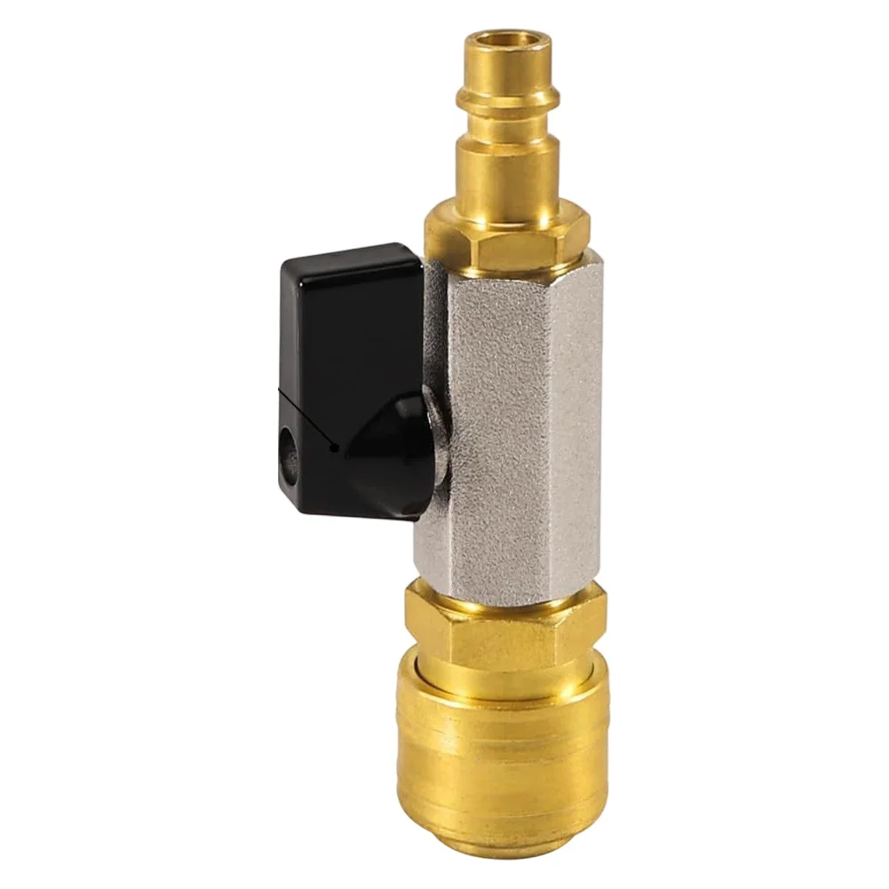 1/4 Inch Compressed Air Connector Kit Featuring Brass Ball Valve Quick Coupling and NW 7.2 Grommet for Shop Air System Setup