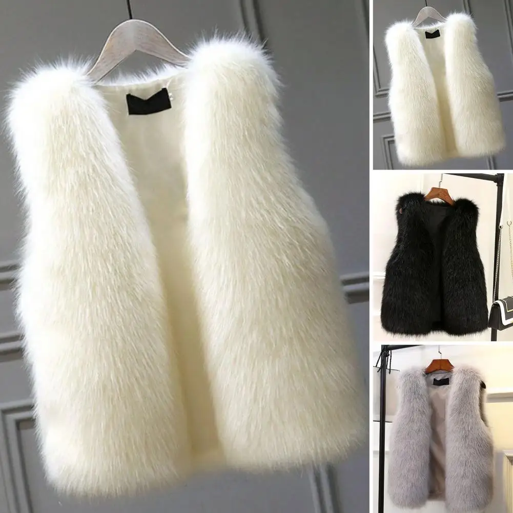 2023 New Winter Female Fox Fur Vest Coat Winter Warm White Black Gray Fur Vest Jacket Large Size 2XL Sleeveless Coat