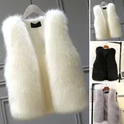 2023 New Winter Female Fox Fur Vest Coat Winter Warm White Black Gray Fur Vest Jacket Large Size 2XL Sleeveless Coat