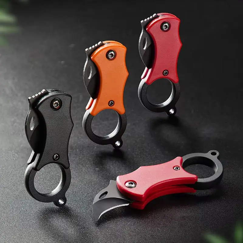 Outdoor Folding Knife EDC Key Knife Claw Knife Box Cutter Necklace Knife Camping Portable Self-defense Pocket Knife