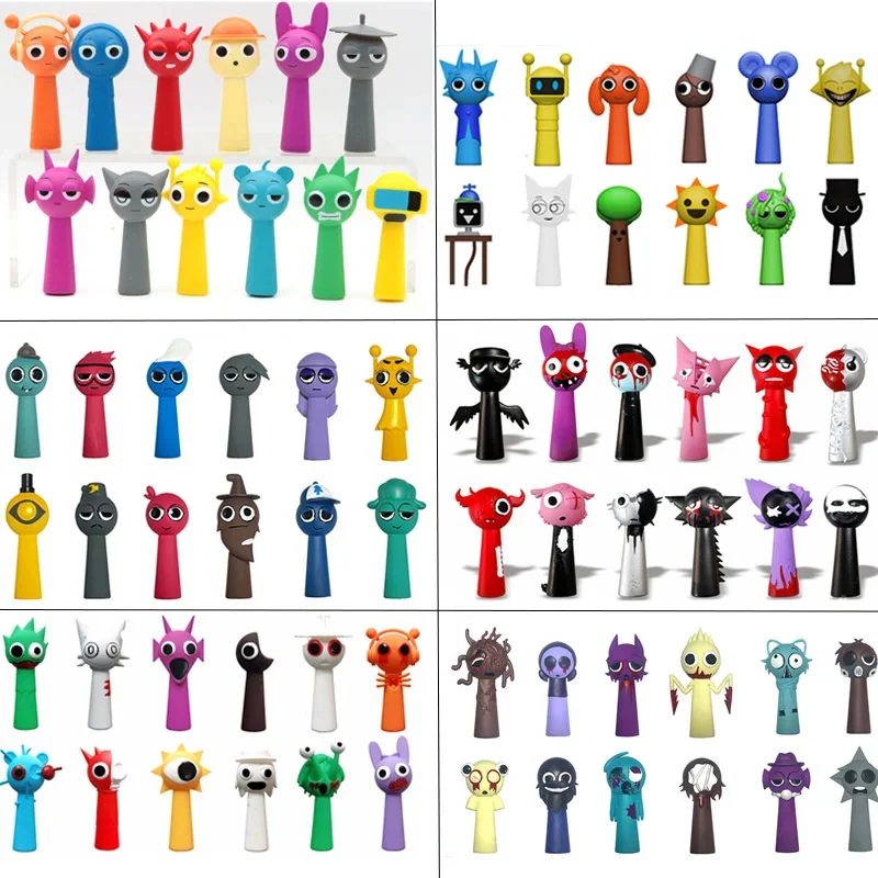 12PCS Sprunki Figures Toy Incredibox Cartoon Game Action Figure Cake Decor Ornament Models Christmas Birthday Gifts For Children