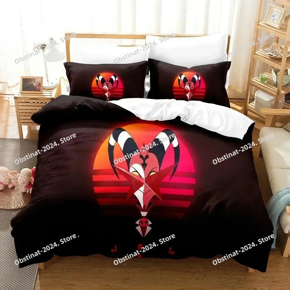3D Helluva Boss Bedding Set Printed Comforter Quilt Bed Cover Duvet Cover Pillow Case 3 Pieces Sets Kids Adult Size Home Textile