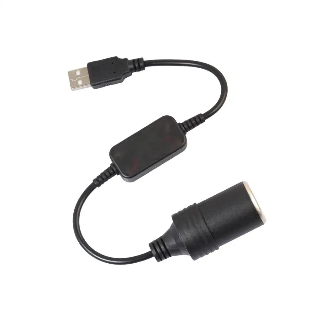 Câble d'alimentation de chargeur de commutation de prise de cig femelle, pipeline 5V, USB vers 12V, 1A