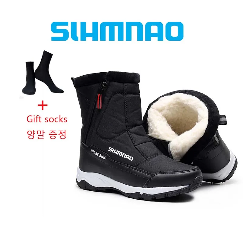 

2025Outdoor Fleece Lined Thick Warm Fishing Snow Boots Hiking and Skiing Shoes Winter Anti Slip and Wear-resistant Fishing Shoes