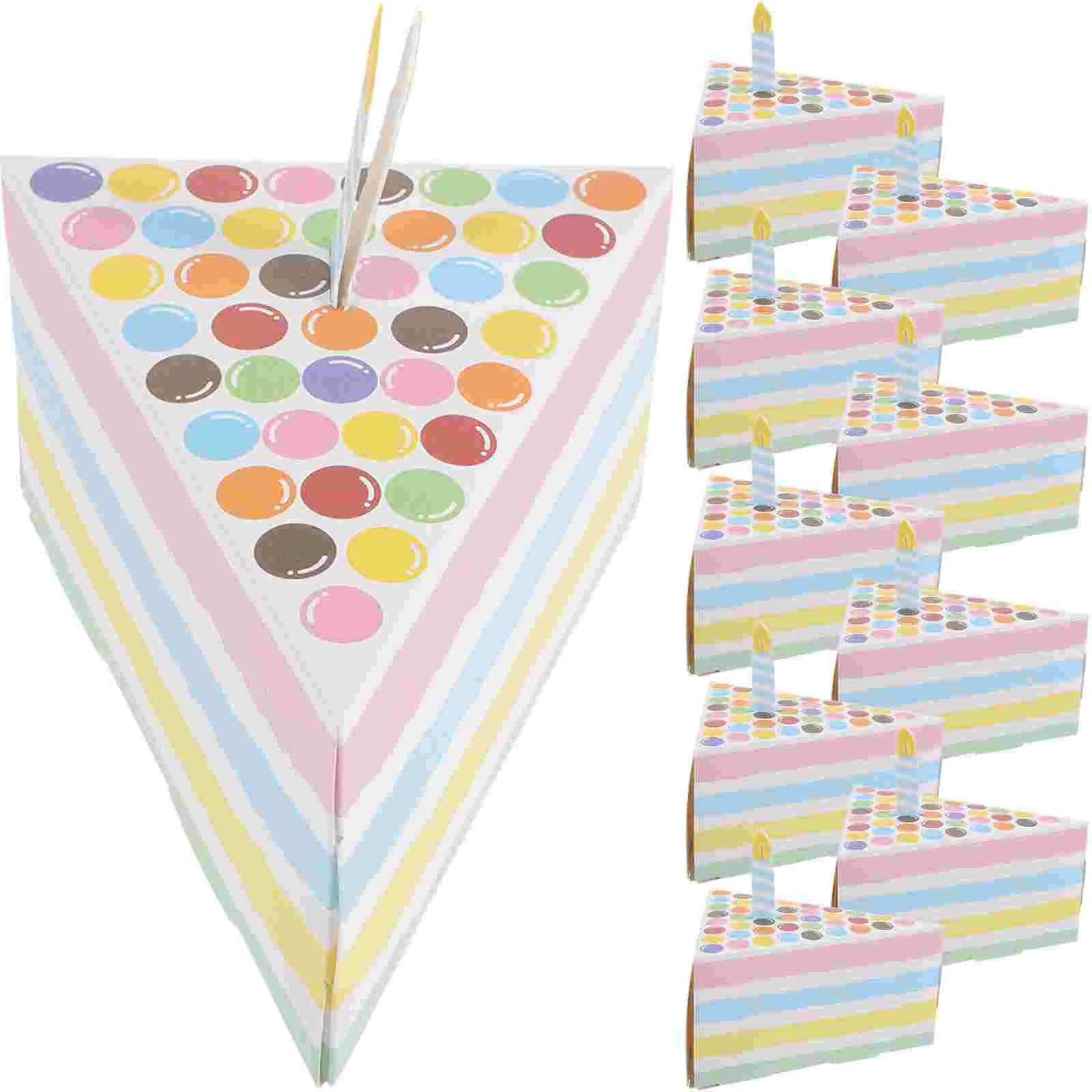 10 Pcs Triangular Cake Shape Birthday Party Creative Gift Box Pastry Favor Boxes Cupcake Sweets