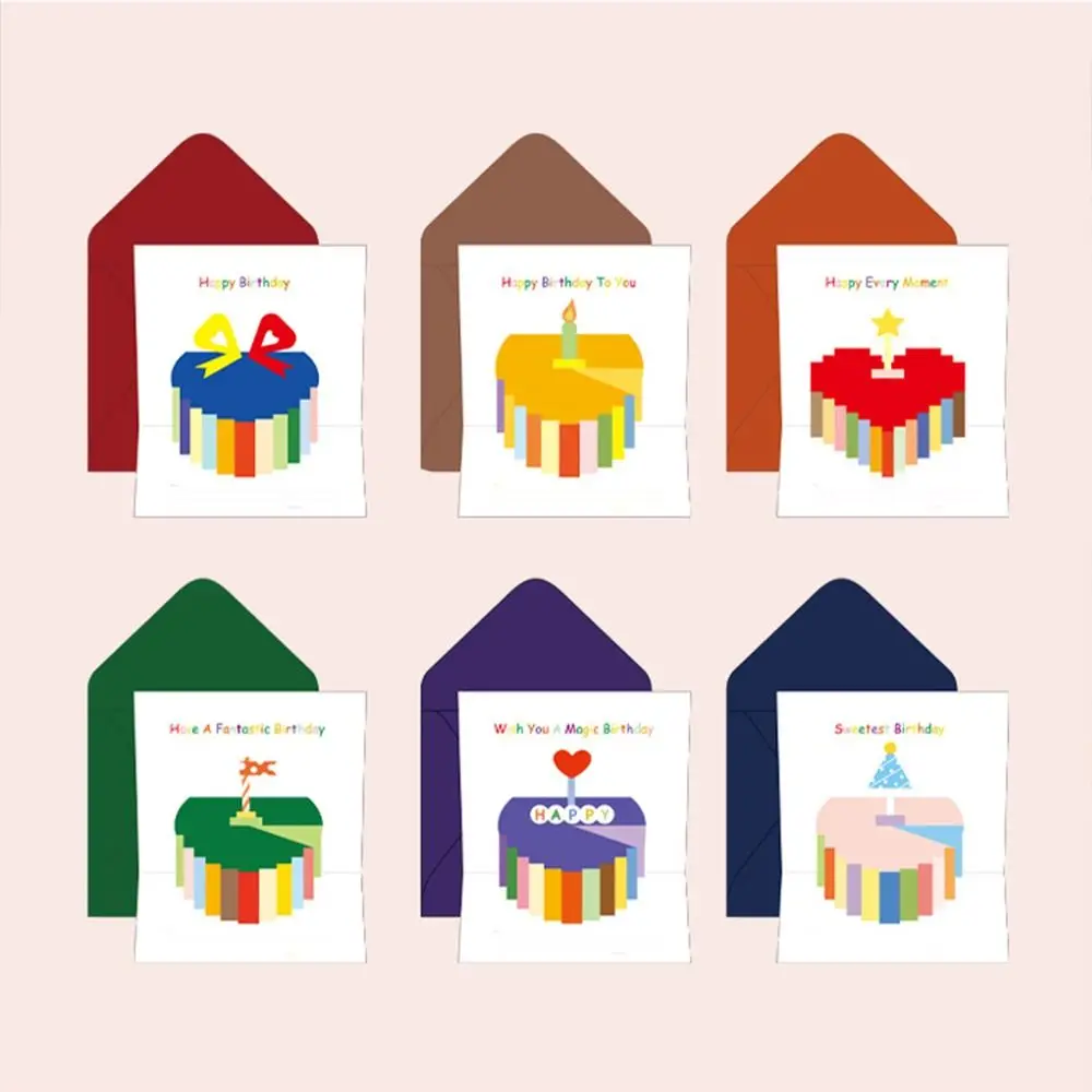 Handschrift 3D Geburtstagstorte Karten Einladung Danke Geburtstag Pop-Up Karten Falten Segen Geburtstag Grußkarten