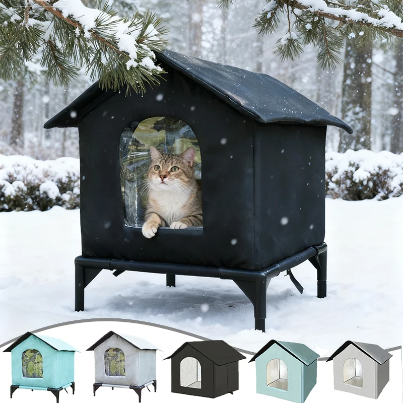 

Outdoor Winter-Proof Pet House Waterproof Thermal Insulated Shelter Foldable Cat Nest for Stray Cats Small Dogs All Seasons