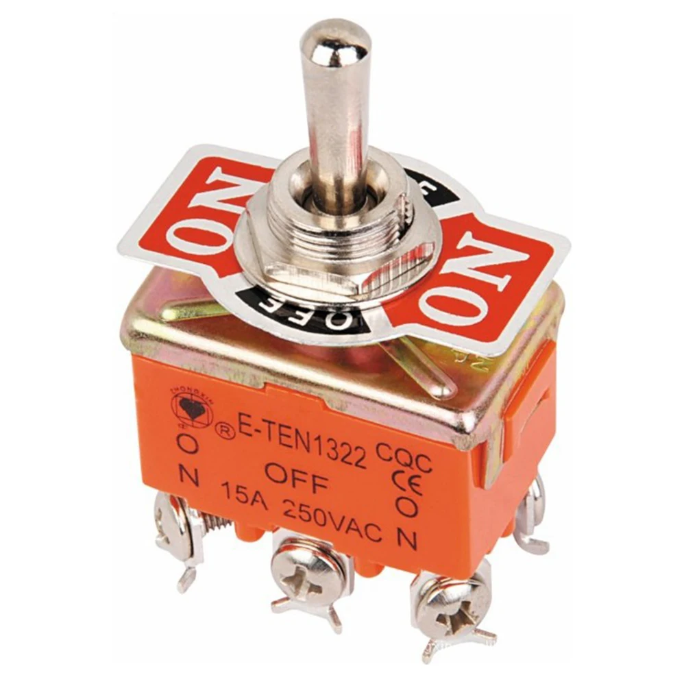 Power Control 12mm Hole Size 6 Pin Switch 3 Position Toggle Switch Appliance 3 Position Switch Easy Installation