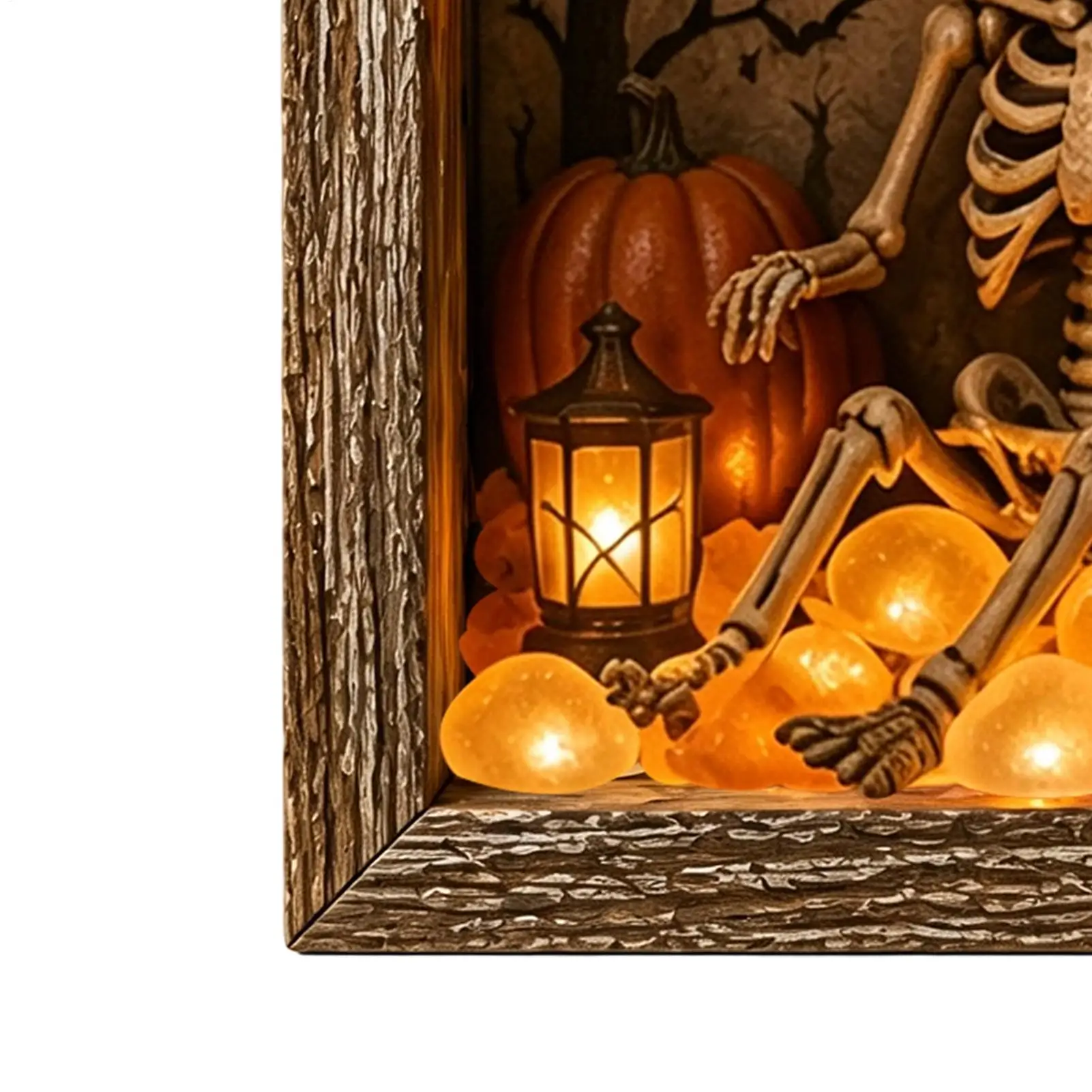Sea Glass Framed Artwork Sea Glass Stone LED Memory Box Set 21.5x21.5x3.7cm Lighted Halloween Table Decor For Mantel Dinner - view 5