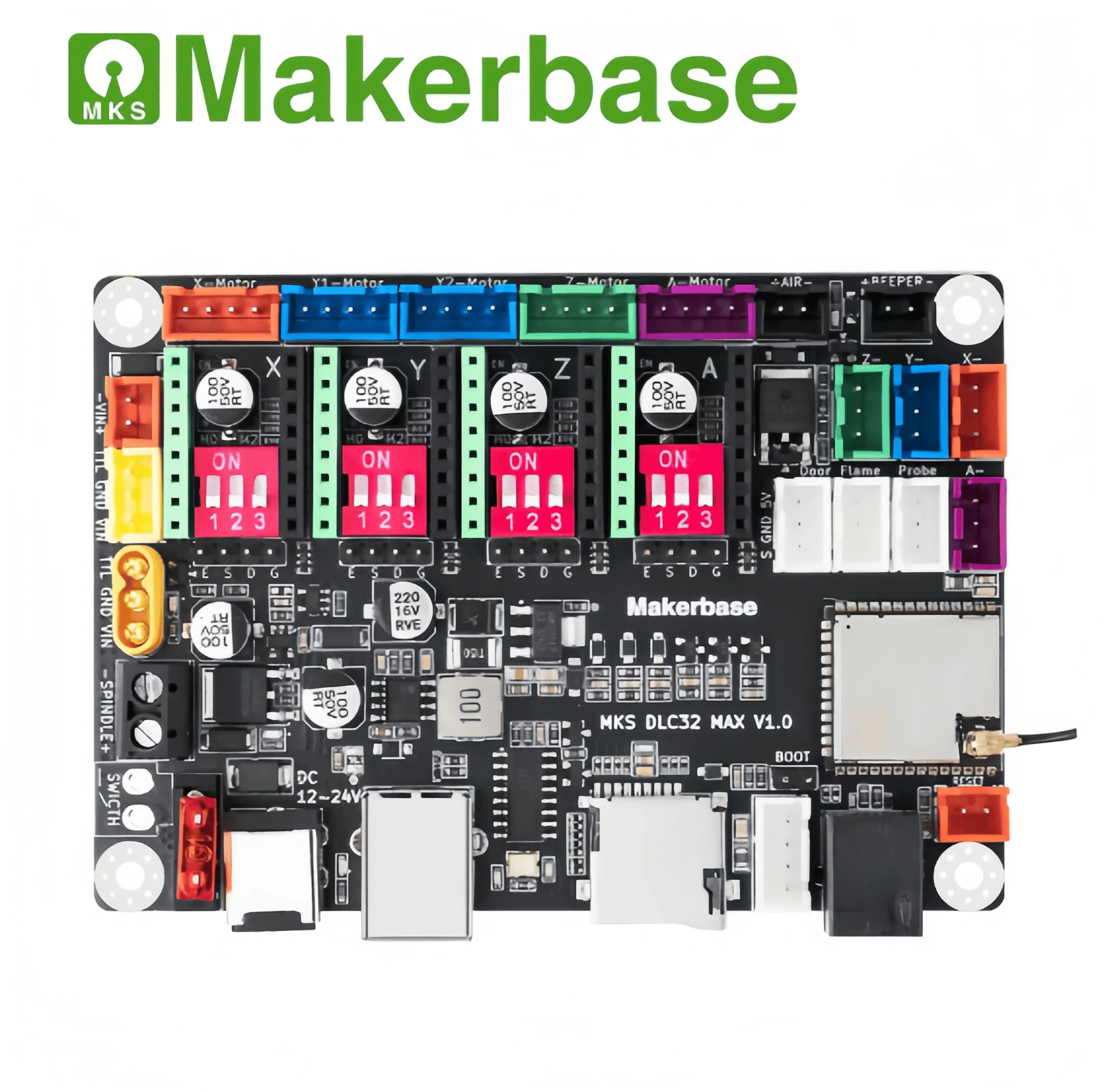 MKS DLC32 MAX Laser Engraving & CNC Control Board — High-Speed ​​Engraving, Flame Detection, and Lid-Open Protection