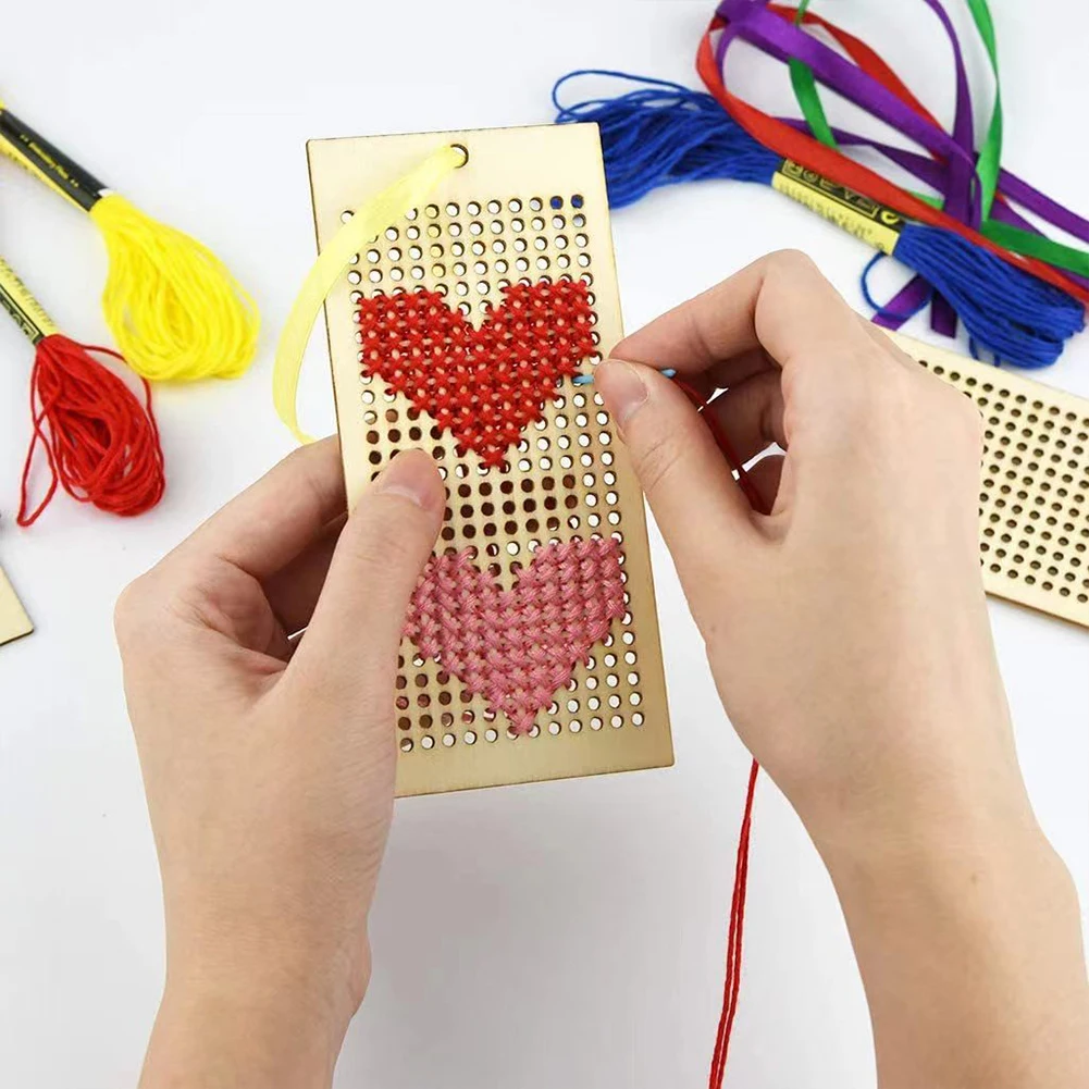 4 шт., деревянные закладки для вышивания крестом, 5 ниток