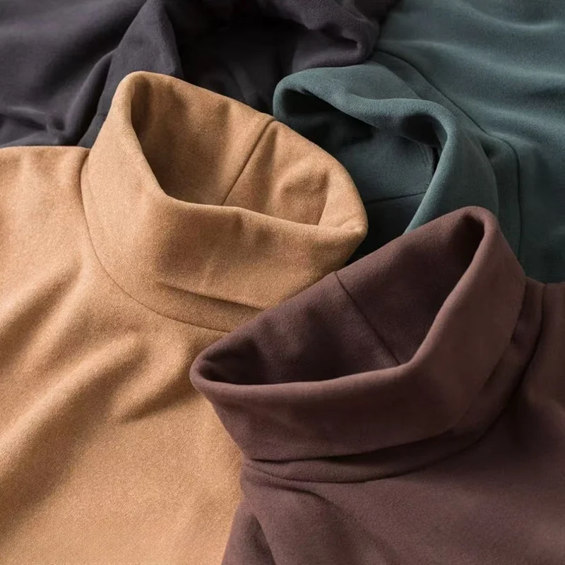 Men's Long Sve Base irt f High Collar Warm Slim Fit Inner Wear T-irt Autumn Winter Polyester Fiber Qui Dry Daily ...