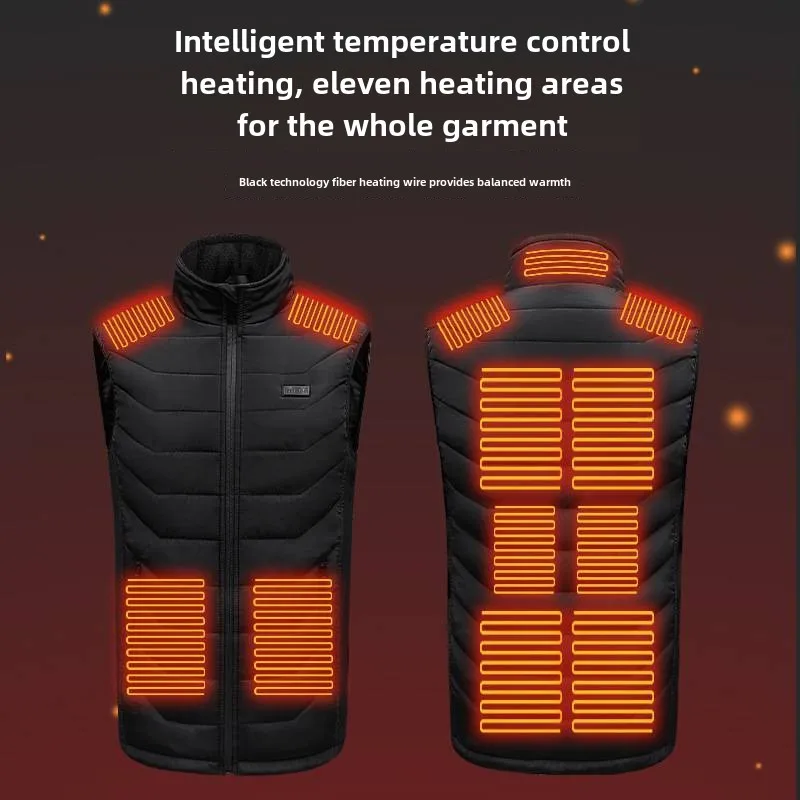 

Winter Smart Heating Clothes Double Control Zone 11 Self-Heating Vest Electric Heating Warm-Keeping and Cold-Proof Outdoor Leisu