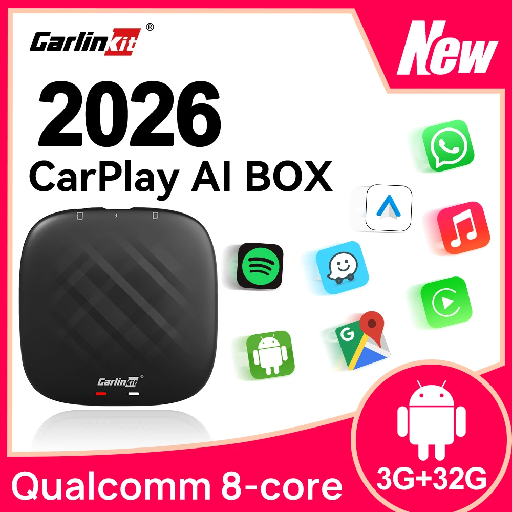 CarlinKit Tbox Android Ai Box Adattatore Wireless CarPlay e Android Auto per Youtube Netflix WiFi BLE Connessione Automatica Box di Navigazione Auto