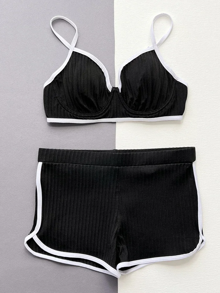 Vigorashely 2025 เซ็กซี่ชุดบิกินี่สูงเอว Push Up ชุดว่ายน้ําผู้หญิง Strapped ชุดว่ายน้ําหญิง Backless Beach ชุดว่ายน้ํา