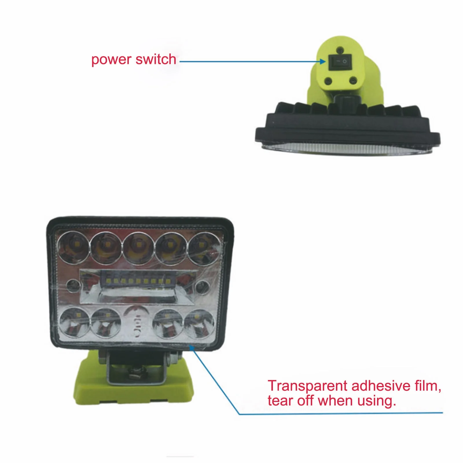 Torcia a Led 1000Lm 18V per esterni faretto Protable illuminazione per esterni lavoro luce da campeggio con batteria agli ioni di litio da 18V (non inclusa)